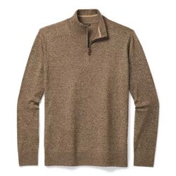 Smartwool Sparwood Half Zip Sweater Men's in Camel Heather and Military Olive Heather